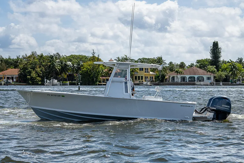 Slide: The Image of 1969 Bertram 25 Moppie boat cruising on a sunny day. - 29
