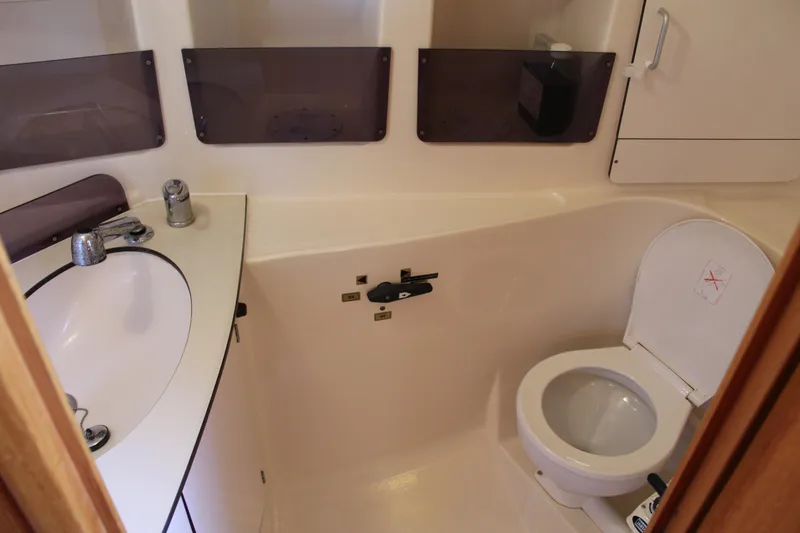 Slide: The Image of Bathroom of 2003 Dufour Gib Sea 37 sailboat with sink and toilet. - 41