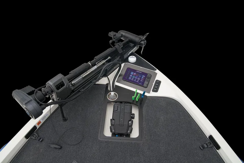 Slide: The Image of 2024 Ranger Z518 Cup-Equipped boat dashboard with steering wheel and gauges. - 23