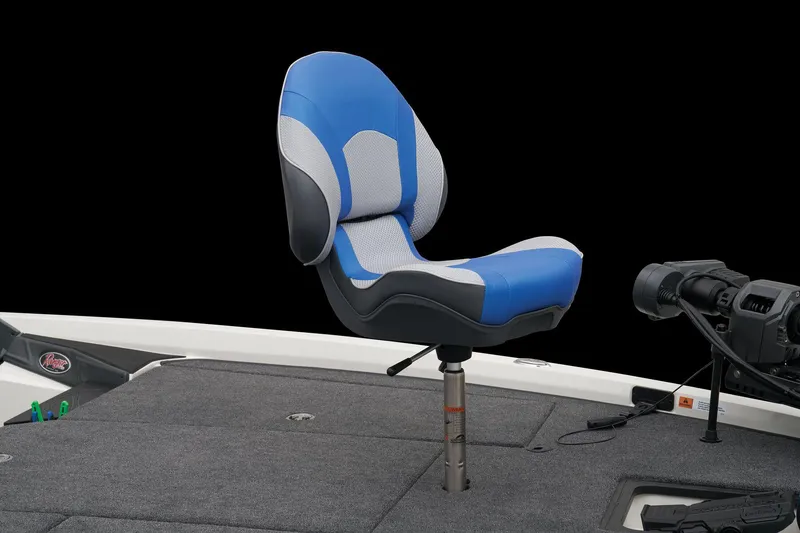 Slide: The Image of 2024 Ranger Z518 Cup-Equipped boat interior with steering console and seating. - 25