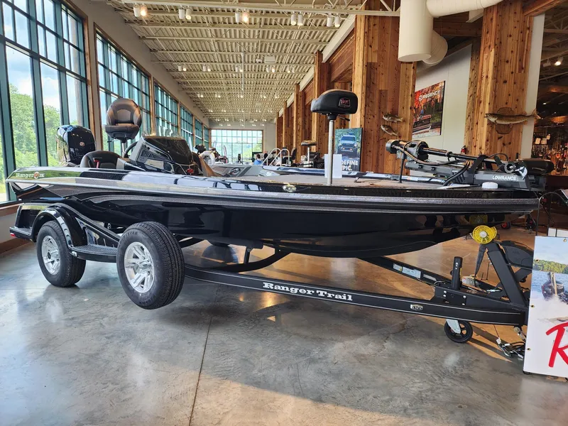 The Image of 2024 Ranger Z518 Ranger Cup Equipped bass boat on display indoors. - 0