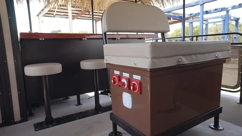 Slide: The Image of 2024 A&M Manufacturing BullDog 30 boat seating and control panel - 3