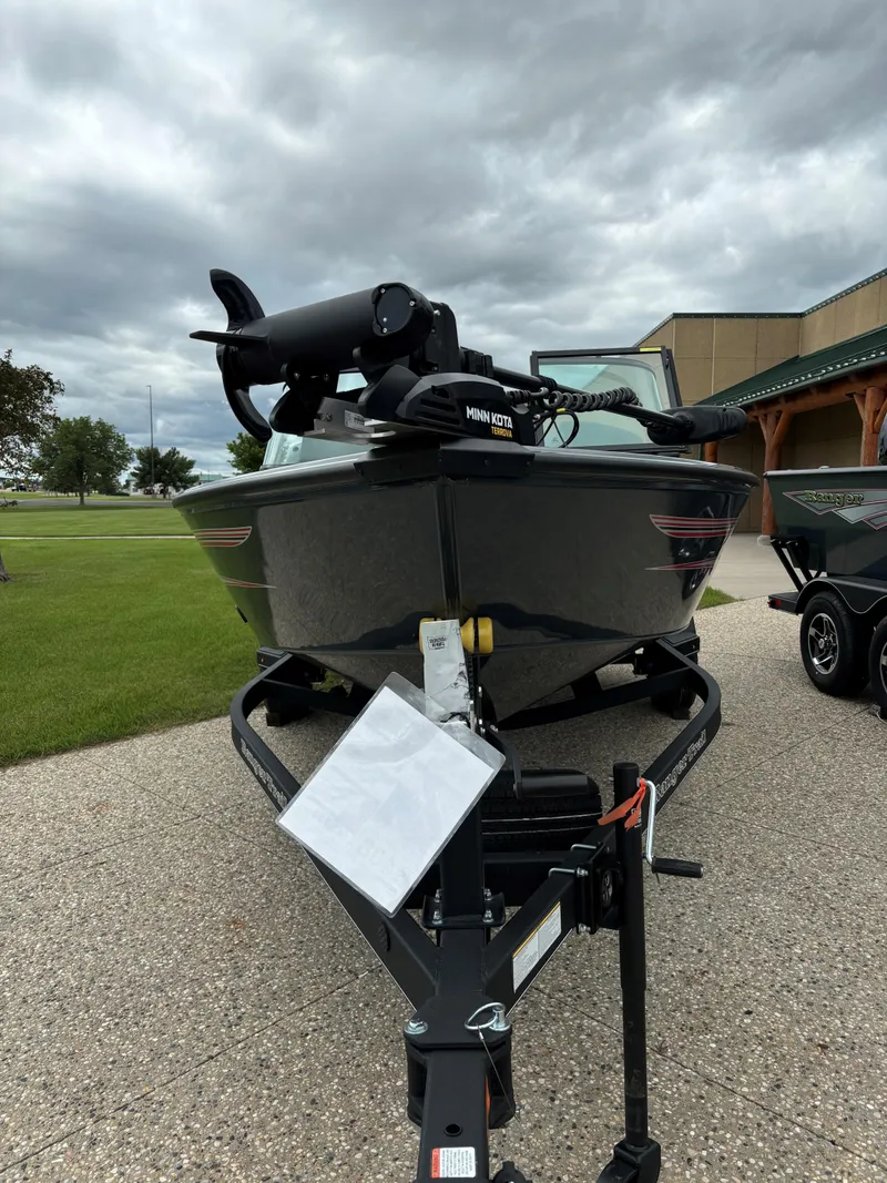 Slide: The Image of 2024 Ranger VS1782SC Angler boat on a trailer, front view. - 3