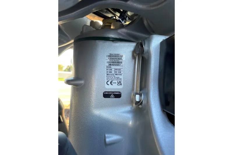 Slide: The Image of Close-up of a 2024 Regency 250 DL3 engine label with specifications. - 65