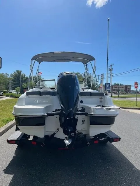 Slide: The Image of 2024 Tahoe 185 S boat with outboard motor, rear view. - 5