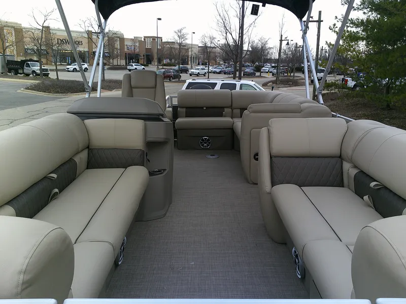 Slide: The Image of 2024 Sun Tracker Party Barge 24 DLX pontoon boat with spacious seating. - 13