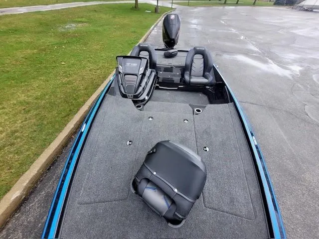 Slide: The Image of 2024 Nitro Z19 Pro fishing boat with spacious deck and seating. - 4