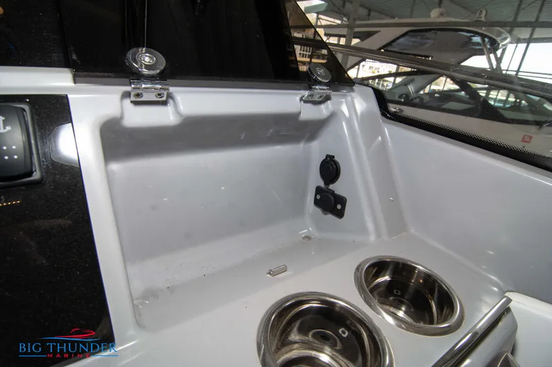 Slide: The Image of 2024 Jeanneau Leader 10.5 WA boat interior with sink and storage compartment. - 43