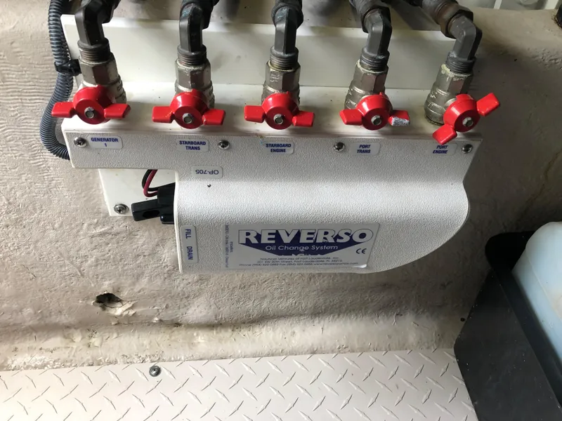 Slide: The Image of Reverso oil change system in a 2006 Sea Ray 52 Sedan Bridge yacht. - 42