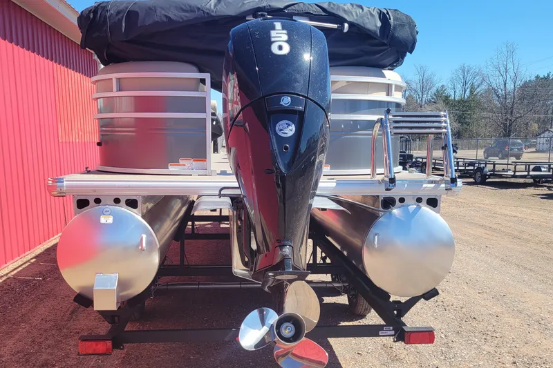 Slide: The Image of 2024 Sun Tracker Party Barge 24 DLX pontoon boat with 150 HP engine. - 3