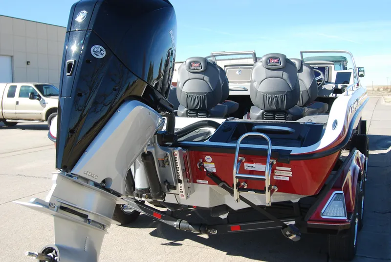 Slide: The Image of 2024 Ranger 620FS Pro boat with powerful outboard motor. - 5