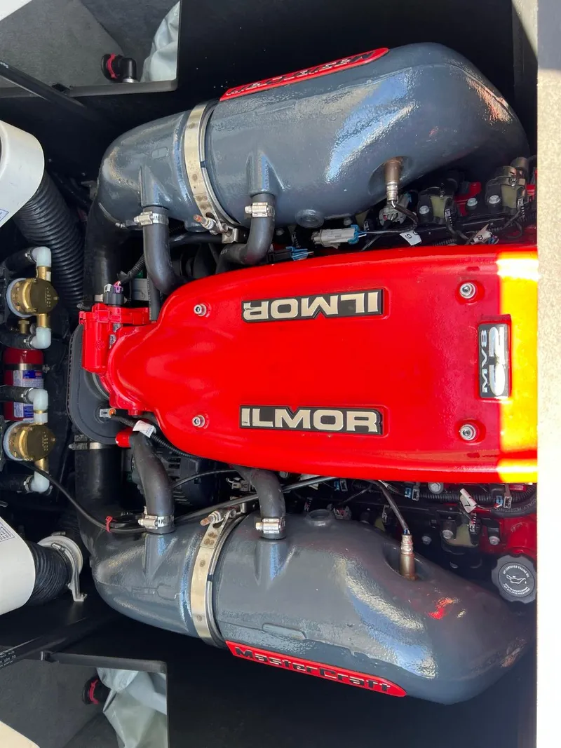 Slide: The Image of 2016 MasterCraft X23 Ilmor engine close-up. - 12