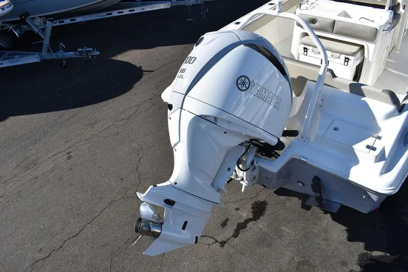 Slide: The Image of 2024 Key West 239 FS boat with Yamaha outboard motor. - 6