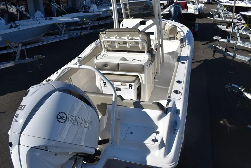 Slide: The Image of 2024 Key West 239 FS boat with Yamaha engine, interior view. - 7