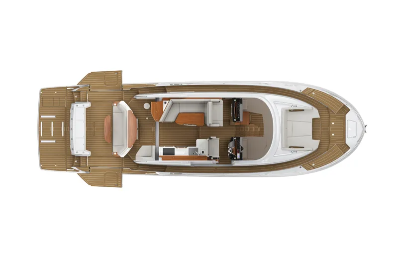 Slide: The Image of Top view of 2025 Tiara Yachts EX54 luxury yacht layout. - 20