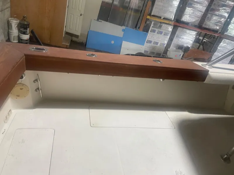 Slide: The Image of Interior view of a 2000 Stuart Angler 32 Center Console/Cutty boat in a storage area. - 44