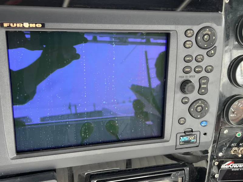Slide: The Image of Furuno marine navigation display on a 2000 Stuart Angler 32 Center Console boat. - 49