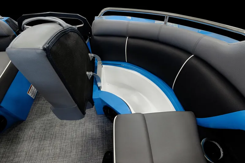Slide: The Image of Interior seating of 2025 Trifecta 25 Sport RF9 DC 3.0+ pontoon boat. - 25