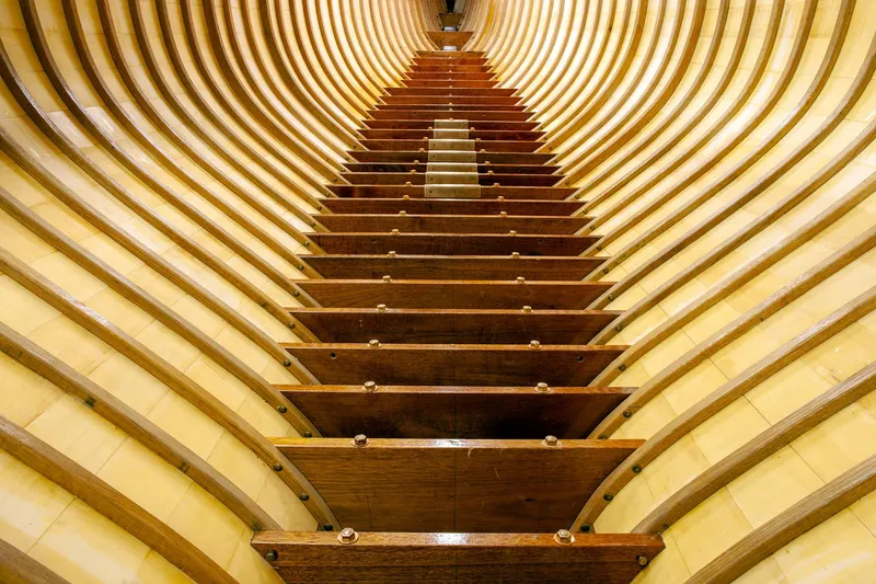 Slide: The Image of Interior view of 1931 Sparkman & Stephens 36 Sloop wooden hull structure. - 34