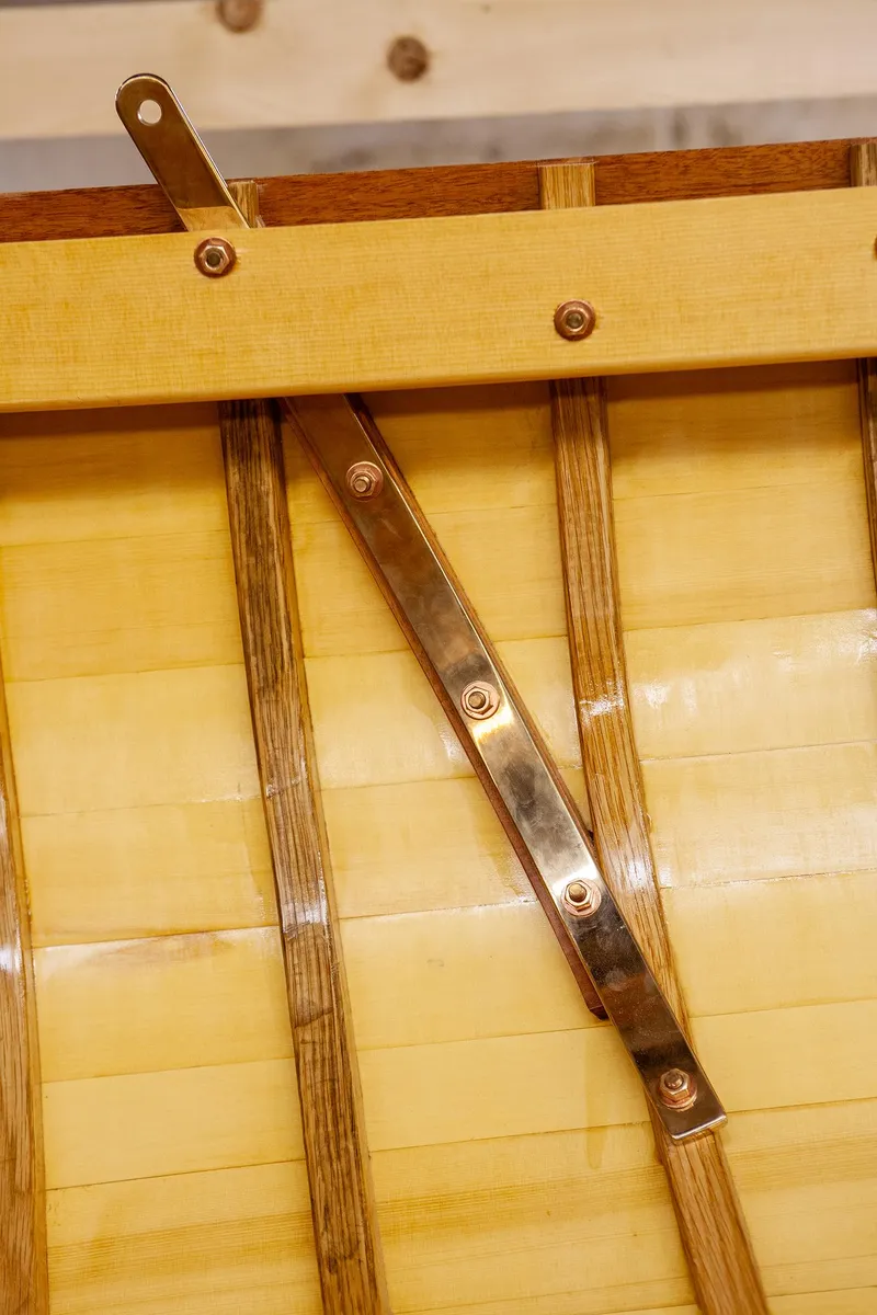 Slide: The Image of Close-up of 1931 Sparkman & Stephens 36 Sloop wooden interior structure. - 41