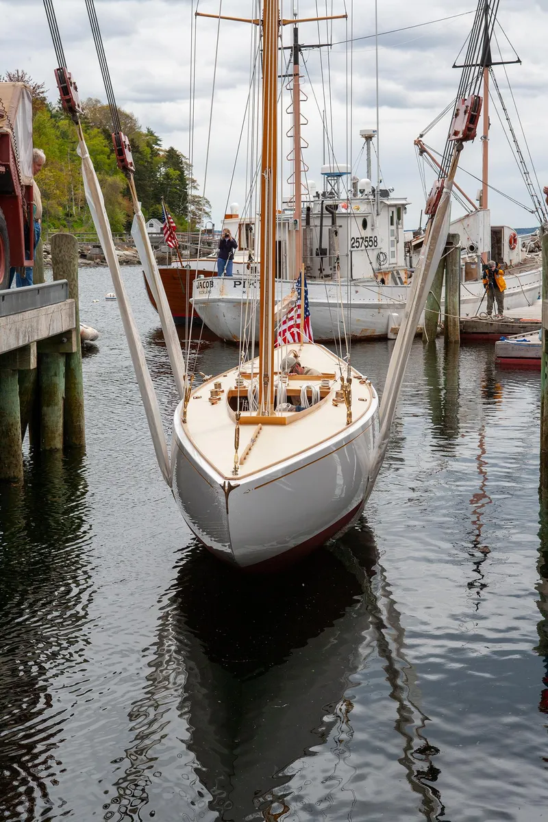 Slide: The Image of 1931 Sparkman & Stephens 36 Sloop docked in a marina. - 6