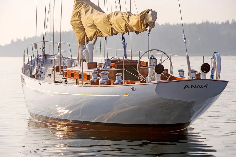 The Image of 2007 Brooklin Boat Yard Sparkman & Stephens 56 Sloop Anna on calm water. - 0