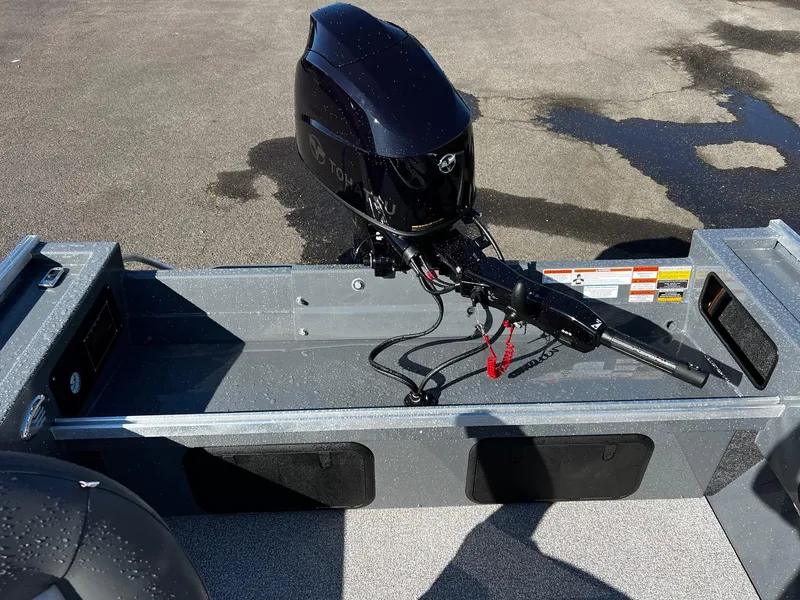 Slide: The Image of 2024 Fish Rite Angler 18 boat with outboard motor. - 8
