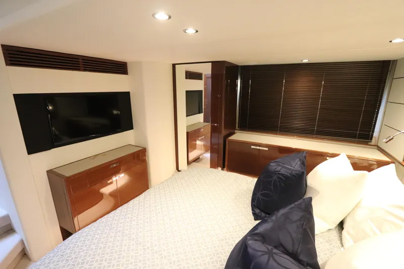 Slide: The Image of Luxurious cabin interior of 2018 Princess V58 yacht with modern furnishings. - 7