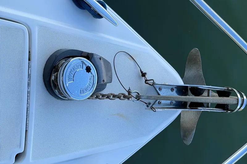 Slide: The Image of Anchor system on 2004 Formula 330 Sun Sport boat deck. - 74