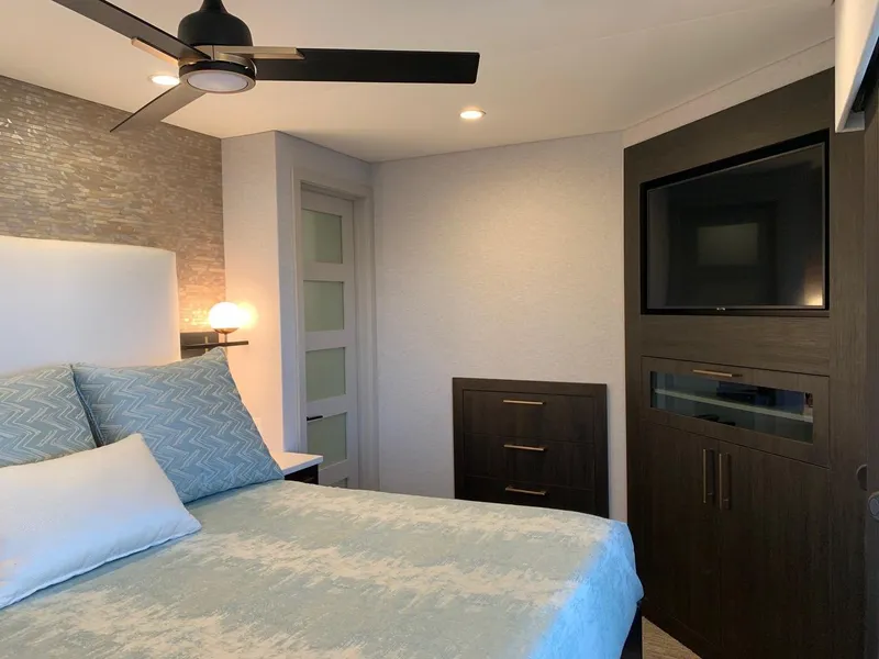 Slide: The Image of Modern bedroom interior in Adonia Athena 2019, featuring sleek design and cozy ambiance. - 7