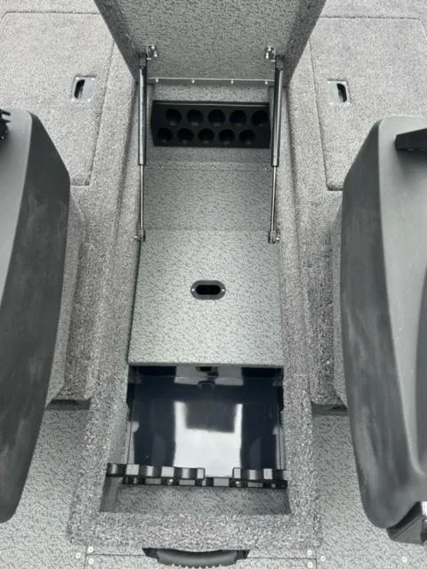 Slide: The Image of 2024 Crestliner HAWK 1650 boat interior storage compartments. - 13