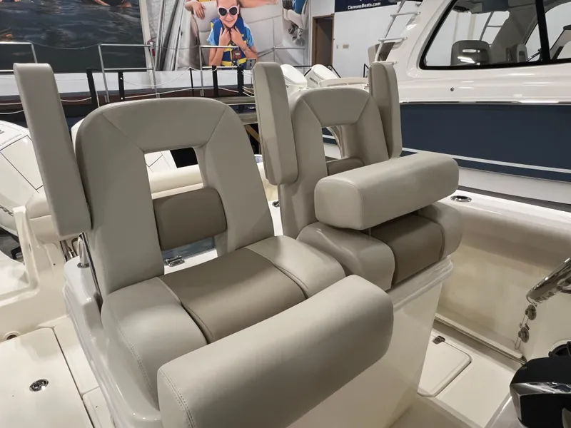 Slide: The Image of 2025 Boston Whaler 250 Outrage boat seats, luxurious and comfortable design. - 6