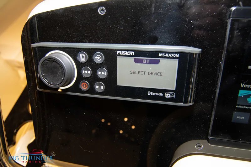 Slide: The Image of Fusion MS-RA70N Bluetooth stereo system on Capoforte SX200 2024 boat dashboard. - 21