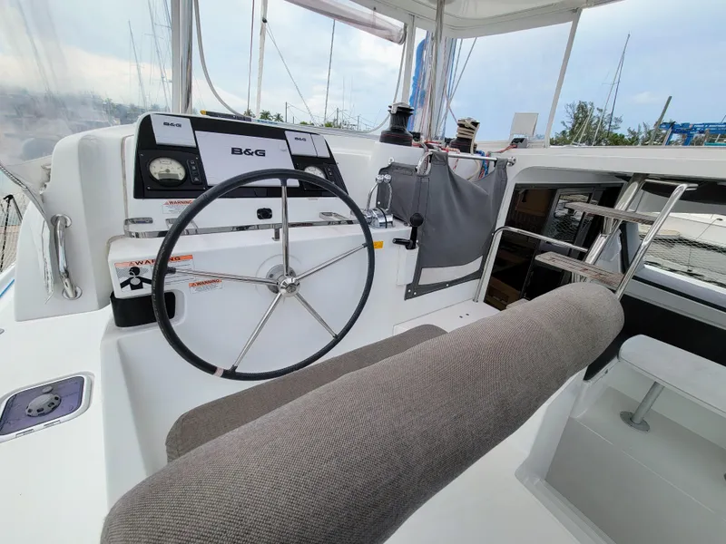 Slide: The Image of Helm station of 2017 Lagoon 42 catamaran with B&G navigation system. - 4