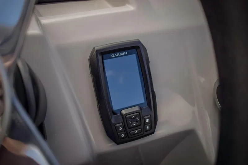 Slide: The Image of Garmin navigation system on 2023 Bennington 21 SLSP boat dashboard. - 13