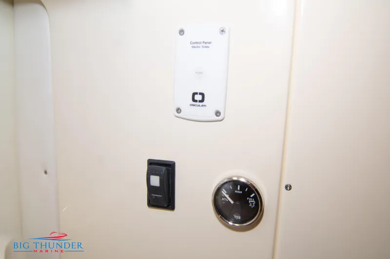 Slide: The Image of Control panel and gauge on the 2024 Capoforte CX240 boat. - 46