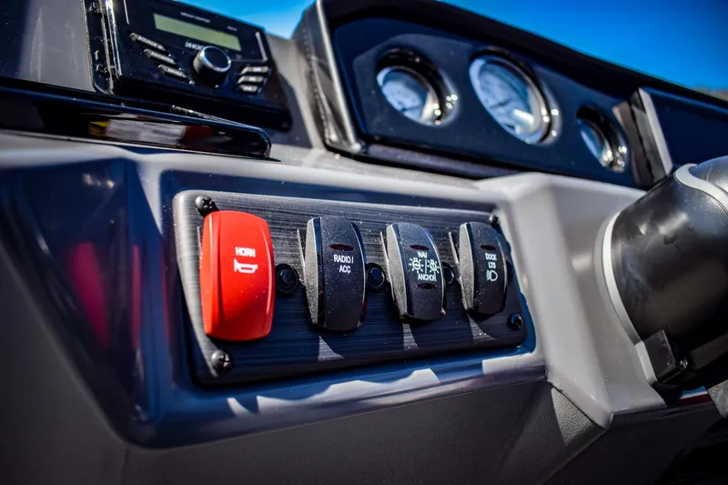 Slide: The Image of Close-up of 2024 Bennington 20 SVSBSR boat dashboard controls. - 15