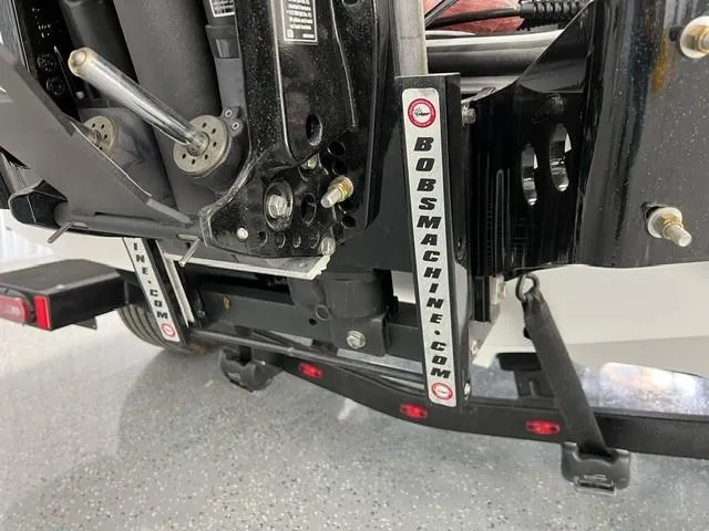 Slide: The Image of Close-up of a 2024 iKon LX20 boat motor mount with Bob's Machine parts. - 8