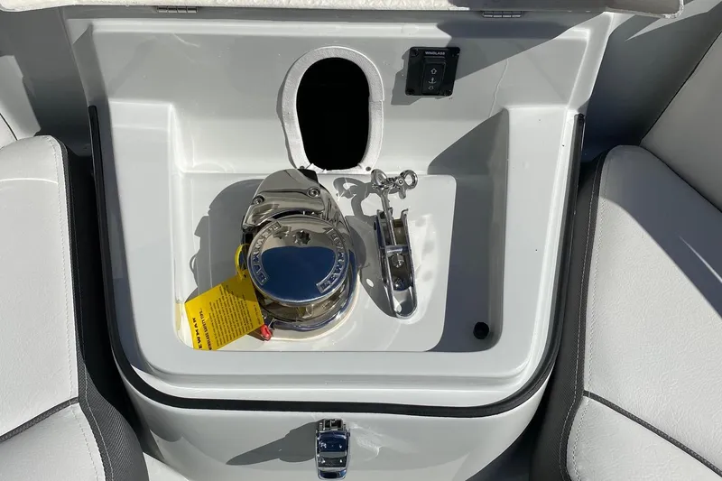 Slide: The Image of 2024 Finseeker 280 DC anchor locker with windlass and accessories. - 26
