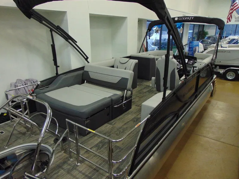 Slide: The Image of 2024 Godfrey Monaco 235 SFL iMPACT Package pontoon boat with 29-inch center tube. - 3