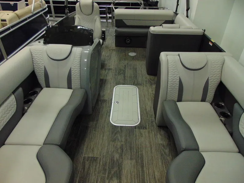 Slide: The Image of 2024 Godfrey Monaco 235 SFL iMPACT pontoon boat interior with luxurious seating. - 4