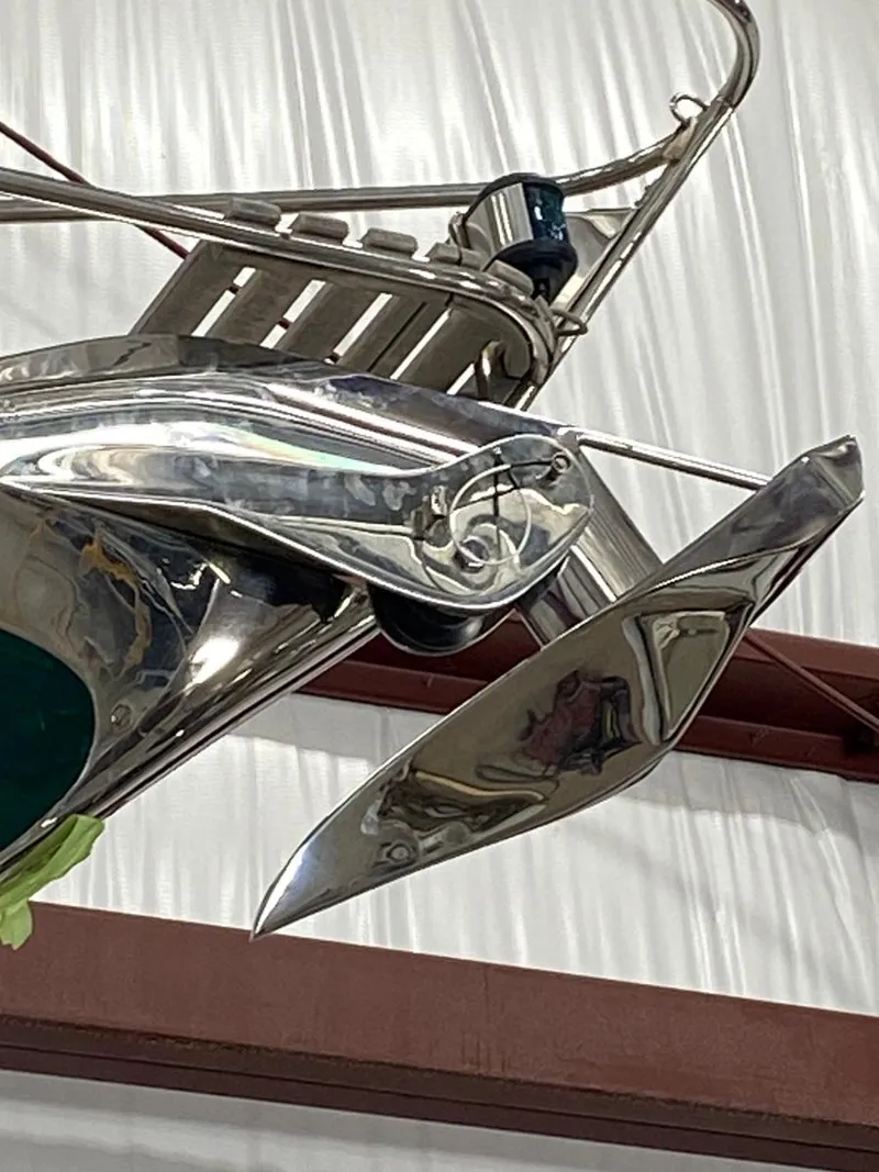 Slide: The Image of Hinckley Sou'wester 59 CC 2001 yacht anchor detail in a storage facility. - 8