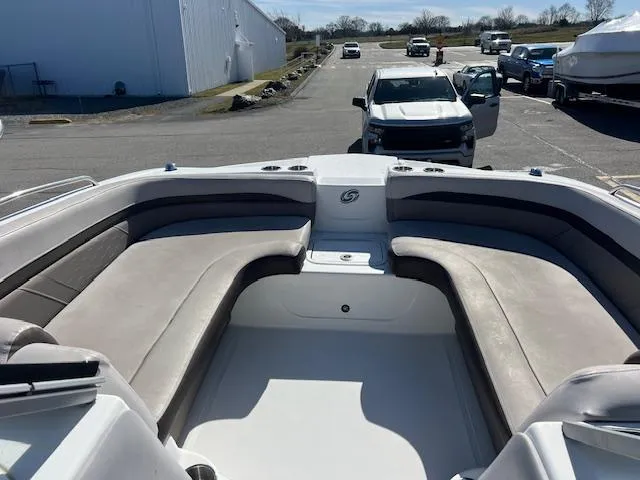 Slide: The Image of 2018 Hurricane SunDeck 2200 DC OB boat with spacious seating area. - 6