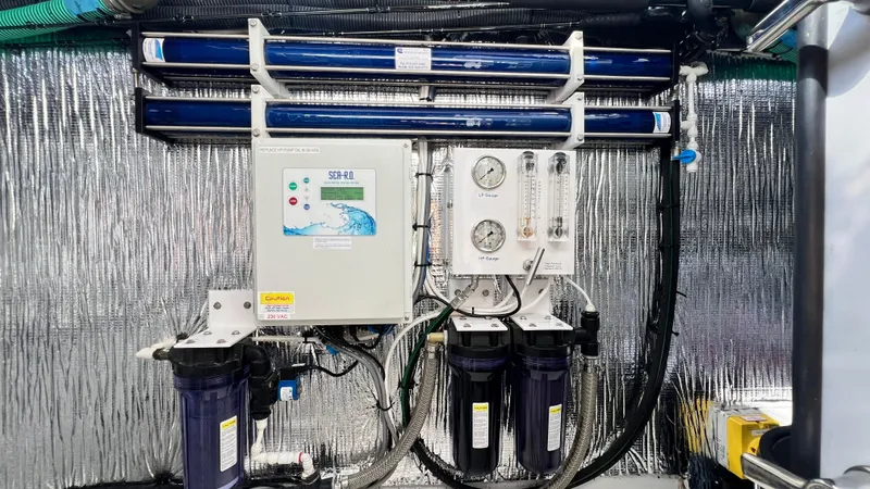 Slide: The Image of Water filtration system in a 2019 Princess F62 yacht. - 45