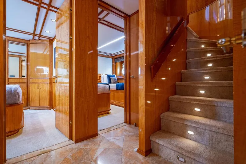 Slide: The Image of Luxurious kitchen and dining area on a 2001 Intermarine Raised Pilothouse yacht. - 9