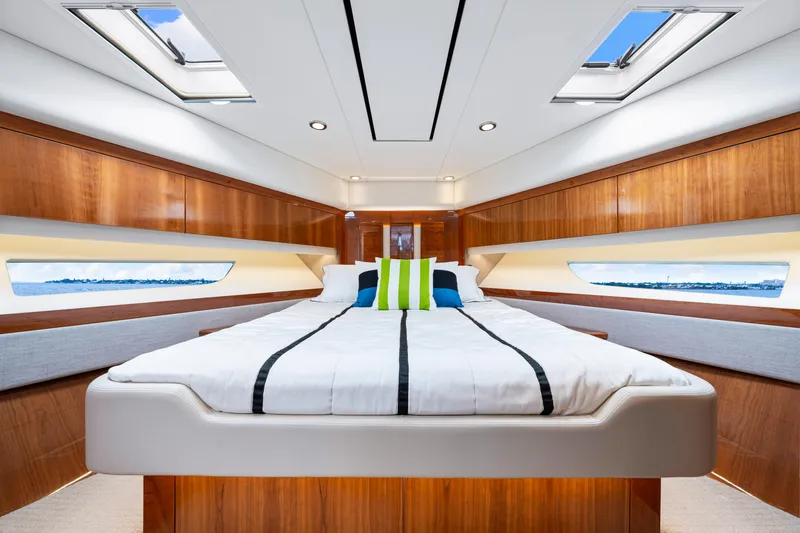 Slide: The Image of Luxurious bedroom interior of 2017 Riviera 575 SUV yacht with modern design. - 47