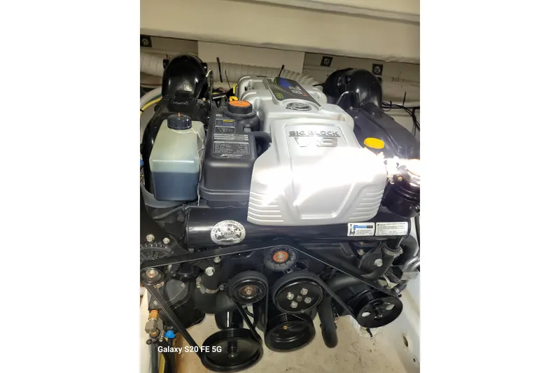 Slide: The Image of 2021 Cruisers Yachts 39 Express Coupe engine, featuring a Big Block V8. - 72