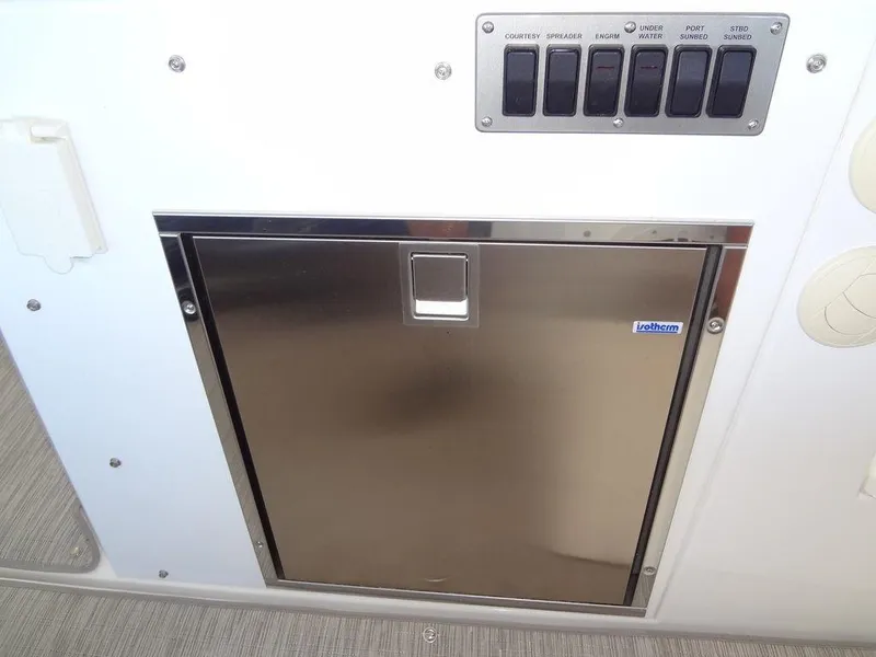 Slide: The Image of 2021 Cruisers Yachts 39 Express Coupe interior seating area. - 38