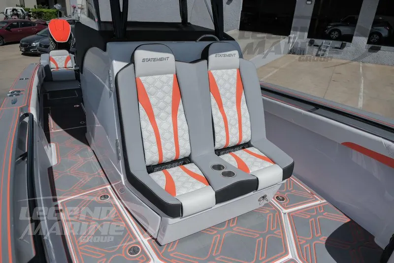 Slide: The Image of 2025 Statement 350 Open boat with stylish seating and modern design. - 28