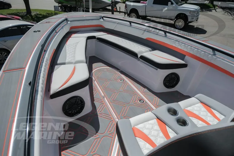 Slide: The Image of 2025 Statement 350 Open boat with stylish seating and modern design. - 34